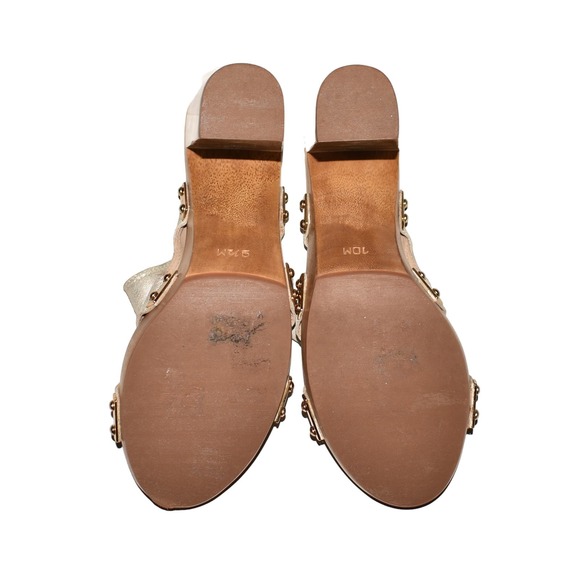 TRINA TURK $199‎ Palm Spring Lucite Platform Sandal Platinum/Gold Size 9.5-10 - Picture 6 of 6